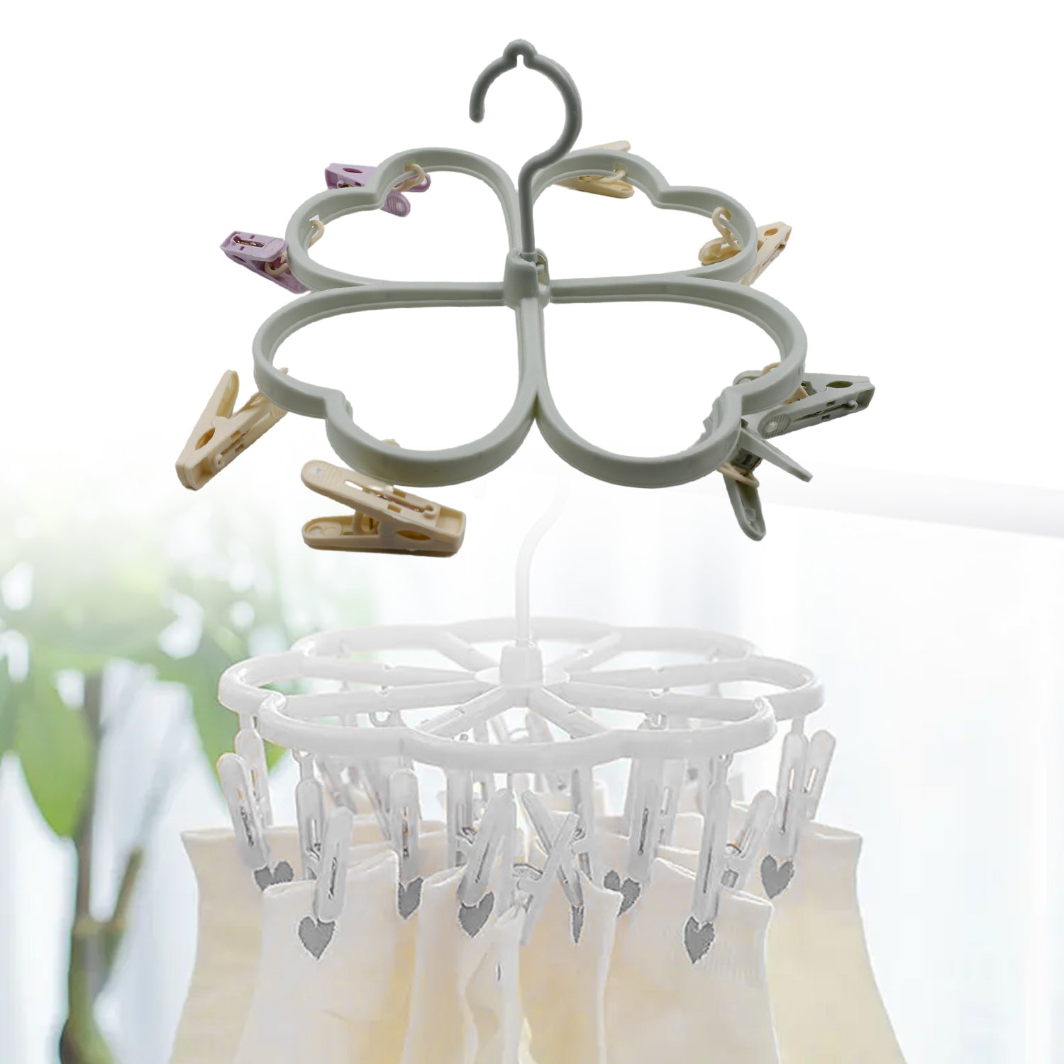 6919B Heart Shape Clothe spin Rack Laundry Drying Rack, Clothes Hangers with 8 Clips, Clip Hanger Drip Hanger for Drying Underwear, Baby Clothes, Socks, Bras, Towel, Cloth Diapers, Gloves 6919B Heart Shape Clothe spin Rack Laundry Drying Rack, Clothes Hangers with 8 Clips, Clip Hanger Drip Hanger for Drying Underwear, Baby Clothes, Socks, Bras, Towel, Cloth Diapers, Gloves